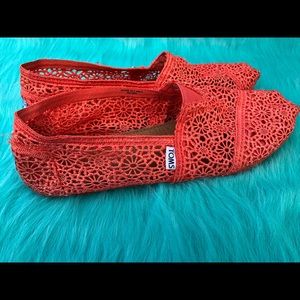 Orange crochet Toms